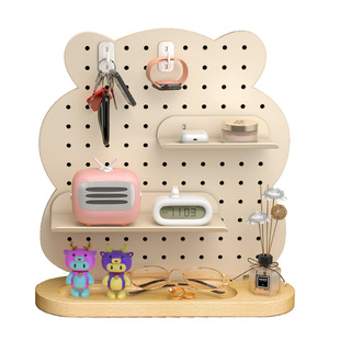 桌上洞洞板免打孔金属立式儿童学习书桌办公室桌面挡板收纳置物架