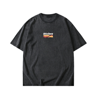 GOGOSOON短袖t恤男夏季280g男生重磅纯棉重工灰色宽松水洗半袖