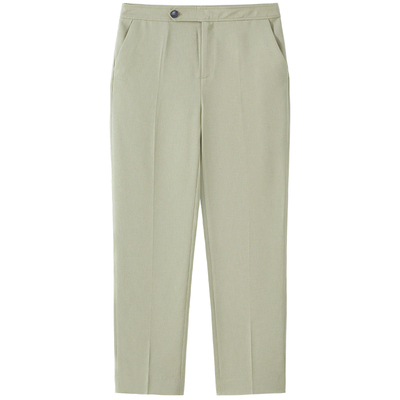 浅绿色经典LANDI修身小脚西装裤