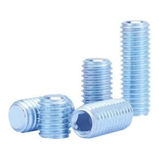 12.9级镀锌平端紧定螺丝螺钉m3m4m5m6m8m10m16内六角顶丝平头机米