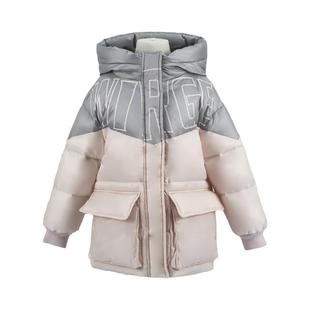 韦氏儿童羽绒服男女童加厚拼色中长款冬季新款韩版中大童羽绒外套
