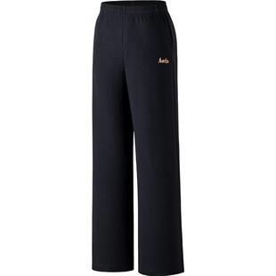 安踏萌宠卫裤丨休闲长裤女春季显瘦高腰直筒裤刺绣宽松针织运动裤