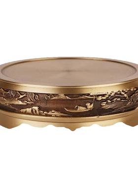 圆形黄铜底座底托中式客厅装饰