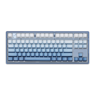 腹灵MK870Pro雾蓝侧刻机械键盘有线无线蓝牙客制化电脑游戏静音