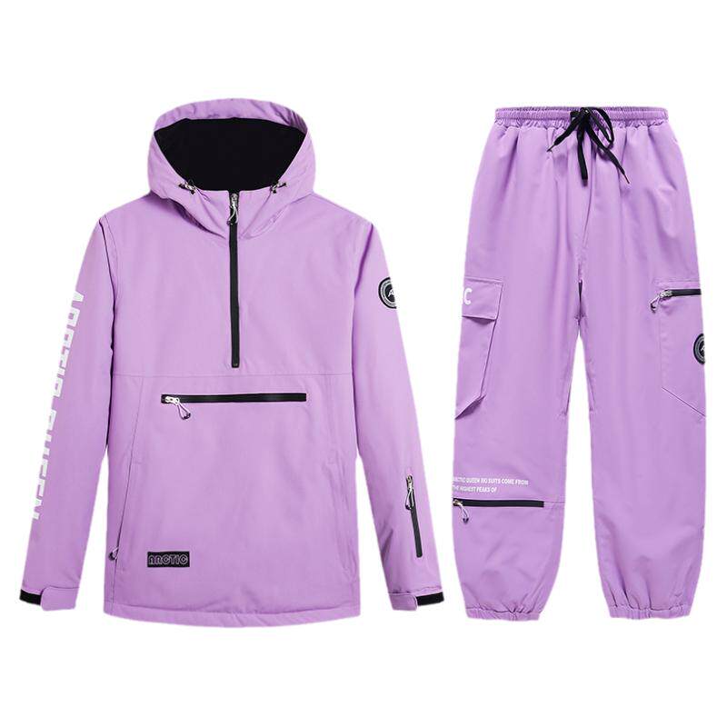 新品户外滑雪服套装女款冬季保暖透气耐磨冲锋衣裤男工装纯色棉服