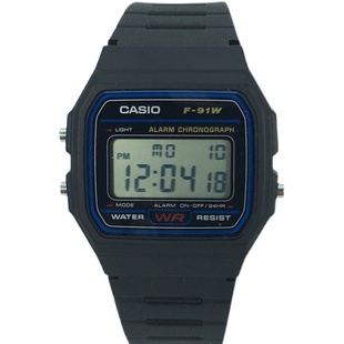 卡西欧CASIO F-91WM-7A手表 防水日历闹钟秒表复古电子小方表