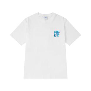 NELY小尼力夏季美式潮牌短袖重磅260g精梳棉字母印花纯棉情侣t恤