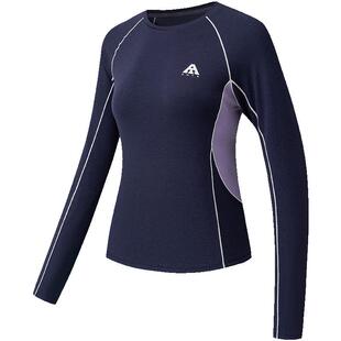 安踏速干T丨大地之壳修身长袖抗菌户外徒步t恤女新款运动上衣卫衣