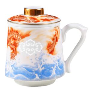 景德镇官方陶瓷玲珑茶漏杯办公室泡茶杯2026新款实用水杯马克杯