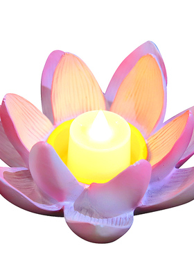 节日礼佛莲花烛台摆件桌面装饰品