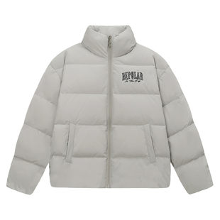 BIPOLAR立体绣断开字羽绒服男女秋冬季90绒加厚情侣装面包服外套