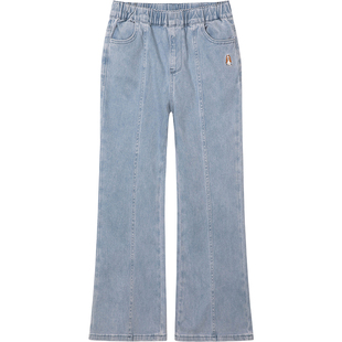 暇步士童装女童牛仔裤春秋新品中大童裤子休闲宝宝儿童百搭长裤