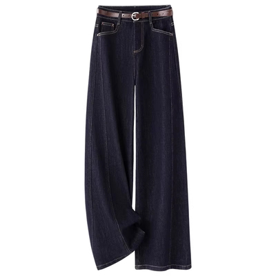 阔腿弯刀牛仔裤女小个子冬季2025