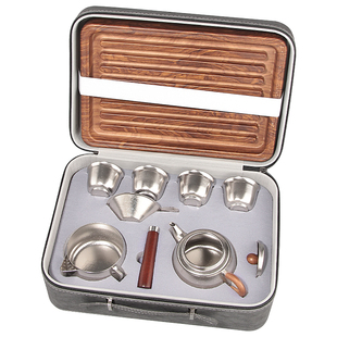 纯钛高端茶具套装便携式功夫茶具礼盒装精品茶礼泡茶壶公道杯茶器