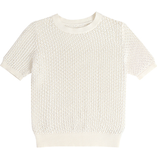 RSG郭培成衣品牌品牌重工钉珠镂空修身短袖针织薄款上衣修身