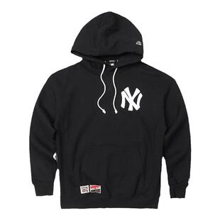 New Era纽亦华MLB男女款NY潮流时尚春秋加绒薄绒连帽套头运动卫衣