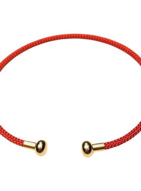 螺丝扣不锈钢丝红手绳手链可穿珠