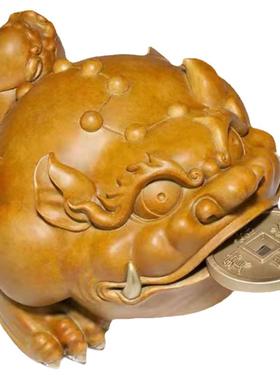 铜师傅黄铜招财书房金蟾工艺品