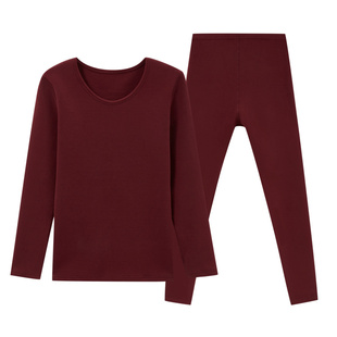 三枪热力弹保暖内衣女秋冬抗菌长绒棉加厚磨毛绒打底秋衣秋裤套装