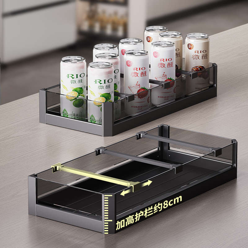 阳台洗衣机家政柜侧边夹缝冰箱高柜拉篮抽拉晾衣架收纳滑轨置物架