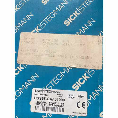 全新SICK STEGMANN DGS65-GAA01000—议价