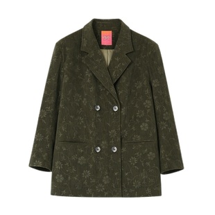 化学少女「草木神探」休闲复古西装灯芯绒设计感西装外套女秋冬款