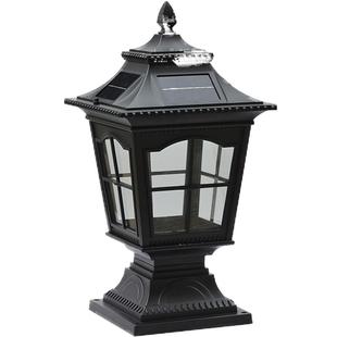 太阳能柱头灯欧式户外防水超亮庭院灯大门柱头灯花园别墅室外围墙