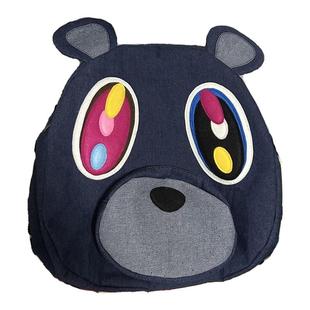 辍学熊侃爷网恋高手恶搞黑皮双肩包大容量书包卡通背包黑PU皮休闲