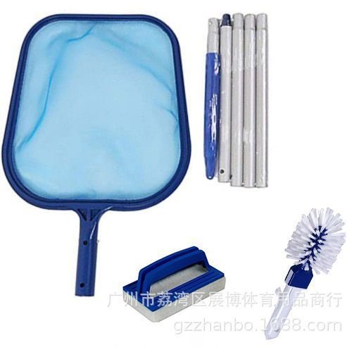 亚马逊3件套泳池浅水叶刷刷刷网网壁泳池底网捞海绵套装杆配五节
