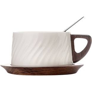 伊文陶瓷杯子咖啡杯杯碟套装高档精致轻奢咖啡杯中秋生日礼物定制