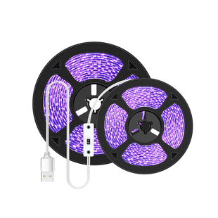 led灯带5V紫光验钞杀菌消毒UV紫外线宠物除螨395波长USB手扫灯条