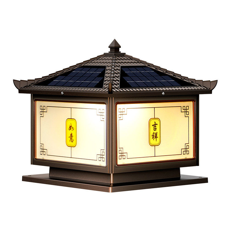 太阳能接电两用长寿命照明柱头灯