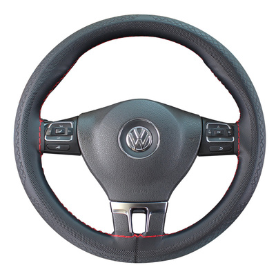 汽车真皮手缝方向盘套通用把套