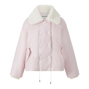 Herlian2025秋季新款纯色时尚毛领棉服女简约休闲甜美保暖外套