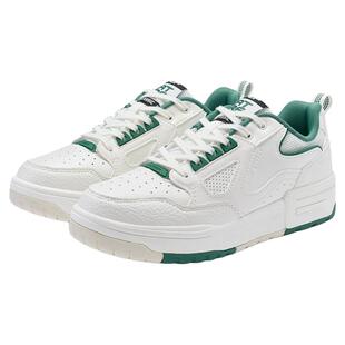 特步女板鞋2024春季休闲百搭小白鞋慢跑平底运动鞋子976118310052