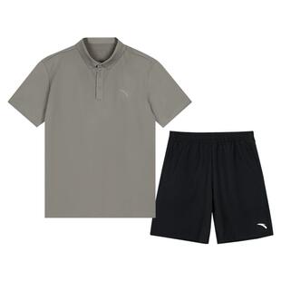 安踏polo衫运动套装男款2026夏季新款速干短袖七分裤爸爸装两件套