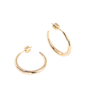 【925银针·时尚素圈耳环2.5cm】法式高级感hoop耳圈圆脸耳饰C型