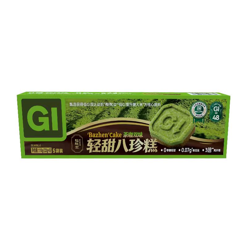 稻院士八珍糕茶咖0糖0反低GI零食