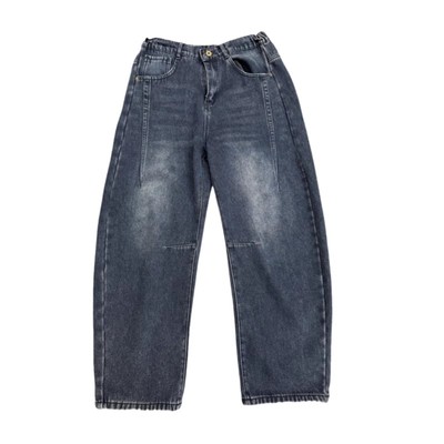 霸星潮拉链长裤水洗冬弯刀牛仔裤