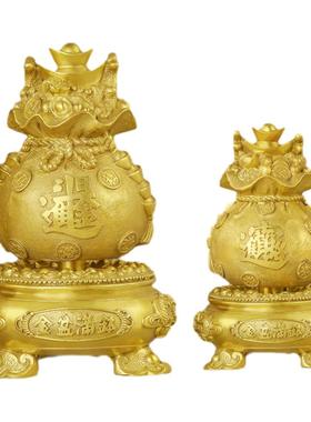 聚宝盆客厅摆件结善念慈阁黄铜