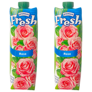 鲜芬Fresh玫瑰汁1L*2瓶装野莓番石榴苹果芭乐饮料进口水果汁饮料