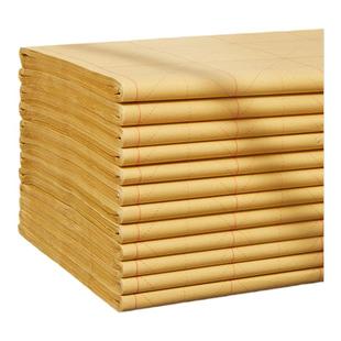 六品堂米字格毛边纸书法专用练字毛笔书法纸半生半熟初学者带格子练字专用纸毛笔纸12格书法用纸毛笔字练习纸