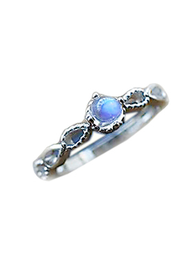 天然斯里兰卡简约戒指可调节月光