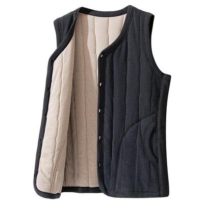 2025新款羊毛马甲男款秋冬季中老年加绒加厚爸爸保暖背心坎肩马夹