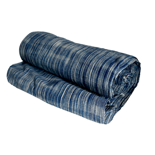 倚山人|手织草木植物染色织粗布土布中厚蓝染纯棉衣服布料宽45cm