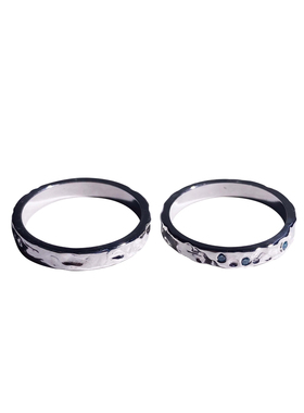 追月银饰情侣对戒字母刻字定制