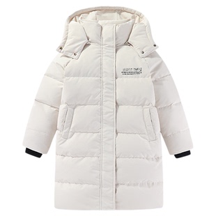 雪中飞童装儿童羽绒服女童2025新款大童时尚男童长款洋气滑雪外套