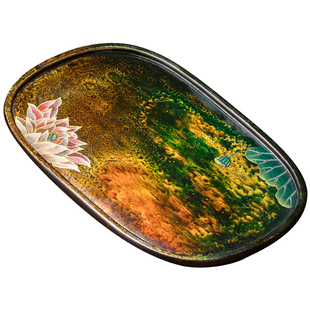 妙莲天香非遗传承人林剑军手工大漆胡桃木干泡盘家用高档木质茶盘