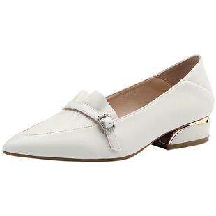 达芙妮法式单鞋女2026新款通勤尖头船瓢鞋春季乐福鞋低跟女鞋皮鞋