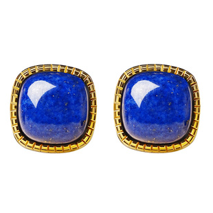 宫里上新青金石耳钉女蓝色耳饰高级感纯银耳环送妈妈生日新年礼物